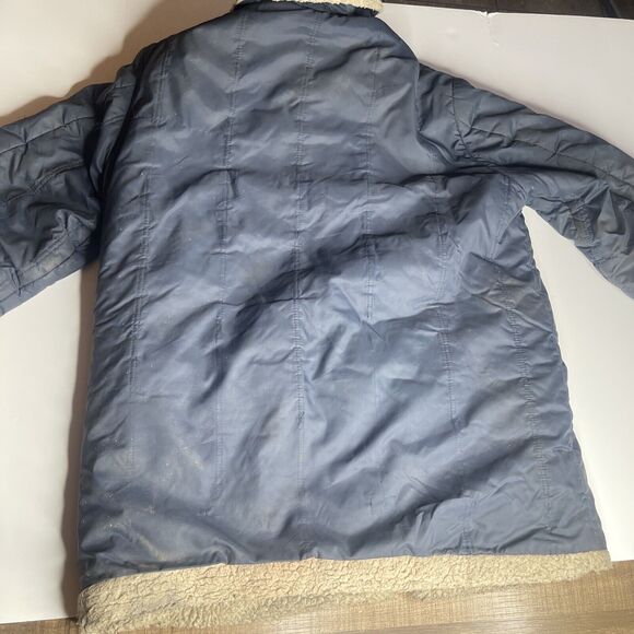 VTG 70s Cal Craft Blue Sherpa Western Jacket Mens Sz 2XL XL Nylon Distressed - Picture 15 of 15